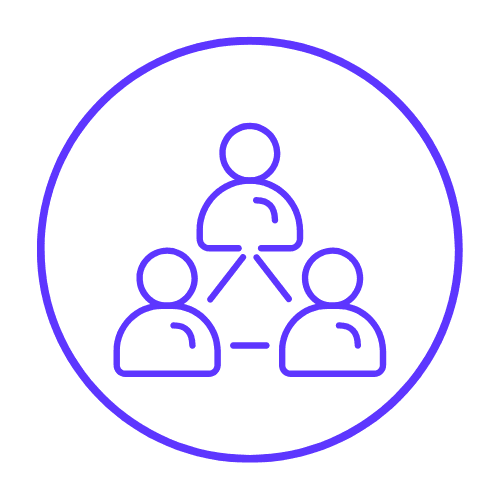 outline of three people with lines going between them