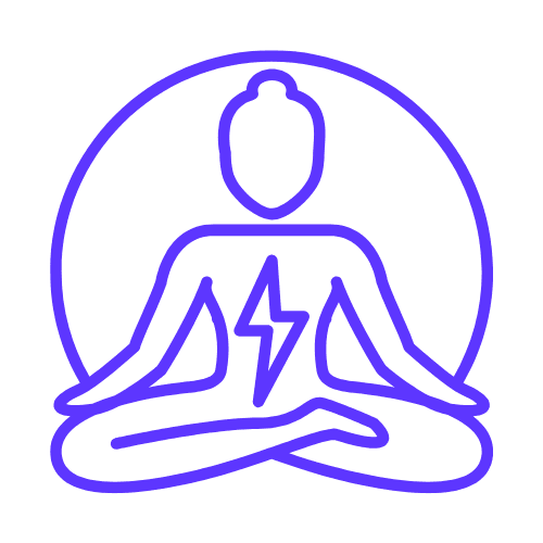 An outline of someone with a bolt of lightning on their chest